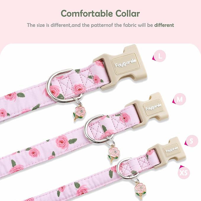 Faygarsle Pink Floral Dog Collar - Image 5