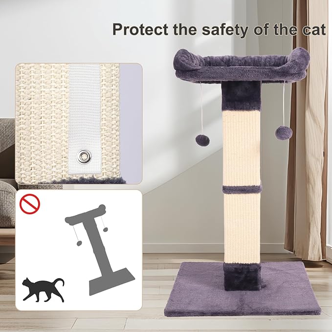 34" Cat Scratching Post for Indoor Cats, Sisal Cat Scratcher - Image 7