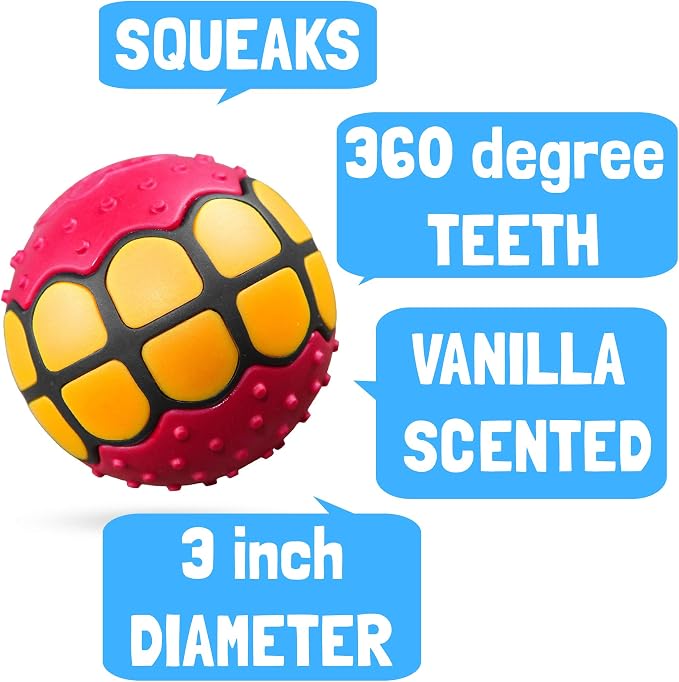 Dog Balls Toys - Squeaky Fetch Rubber Funny Ball Gifts - Image 2
