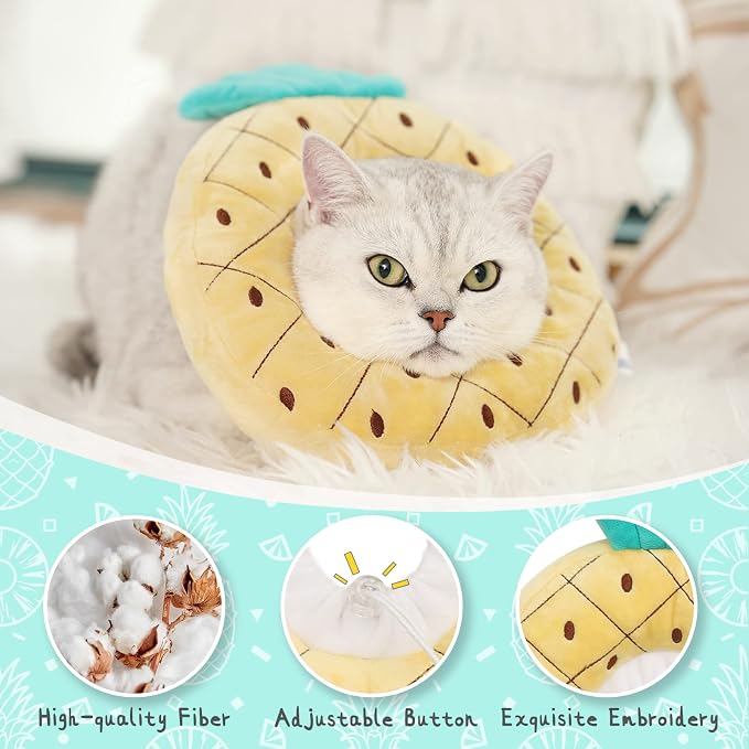 ANWA Adjustable Cat Cone Collar Soft, Cute Cat Donut Collar After Surgery - Image 4