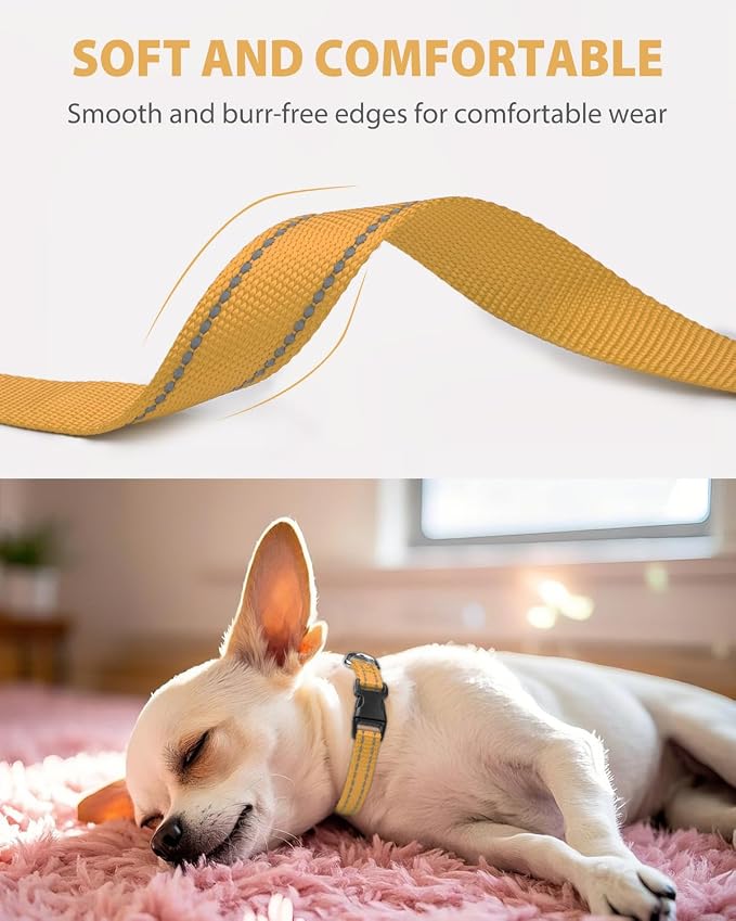 Joytale Small Dog Collar, Reflective and Adjustable Nylon Collar - Image 3