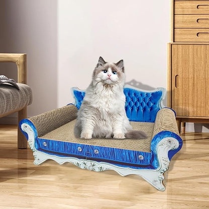 Luxury Cardboard Cat Scratcher Sofa Bed, Couch Shaped Cat Scratching Board - Image 8