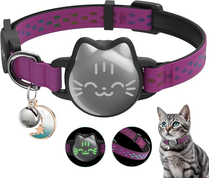 Waterproof Airtag Cat Collar, Breakaway Cat Airtag Collar by typecase