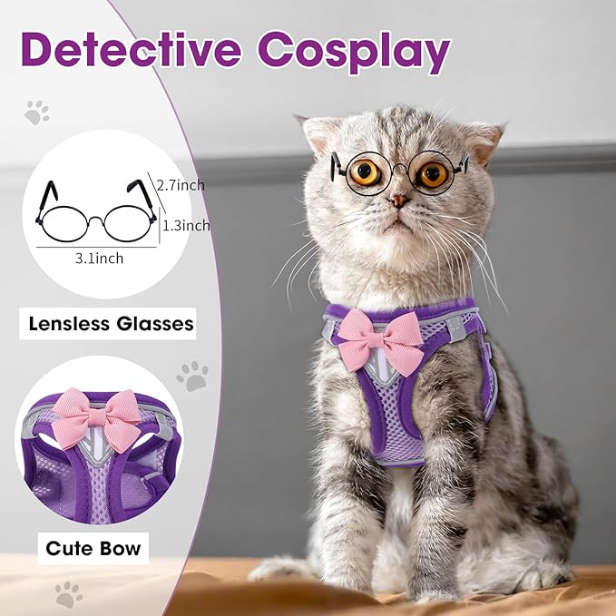 Cat Vest Harness and Leash Set for Walking Escape Proof, Adjustable Kitten - Image 3