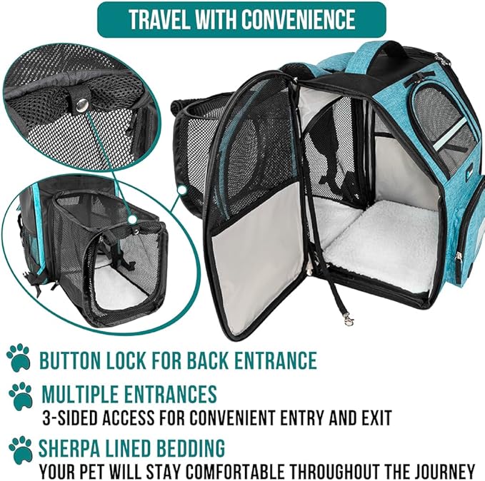 PetAmi Dog Cat Backpack Carrier, Expandable Pet Carrier Backpack - Image 4