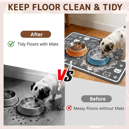 Dog Food Mat for Bowls, Absorbent Quick Dry Dog Cat Mats for Food and Water - Image 3