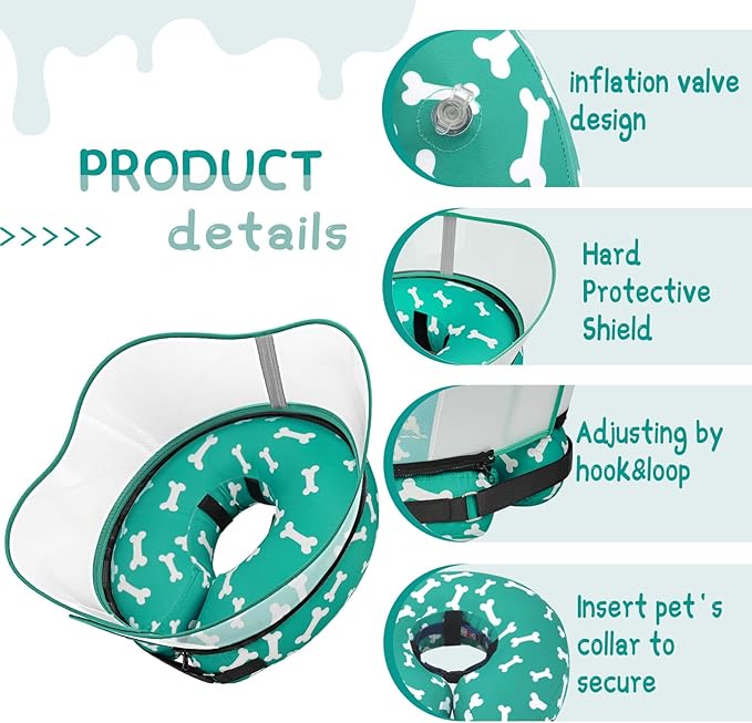 Supet Raised Inflatable Dog Cone Collar to Stop Licking, Soft Dog Cone - Image 7