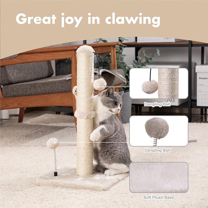 MECOOL Cat Scratching Post Premium Basics Kitten Scratcher Sisal Scratch Posts - Image 2