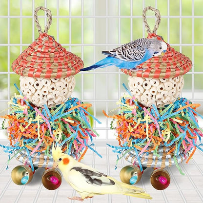2PCS Bird Toys Parrot Foraging Shredder Hanging Toys Sola Balls - Image 5