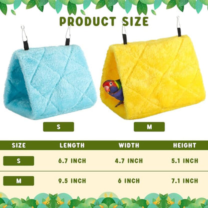 4 Pcs Winter Warm Bird Nest for Cage Plush Birds Hanging Snuggle Cave 6.7" and - Image 2