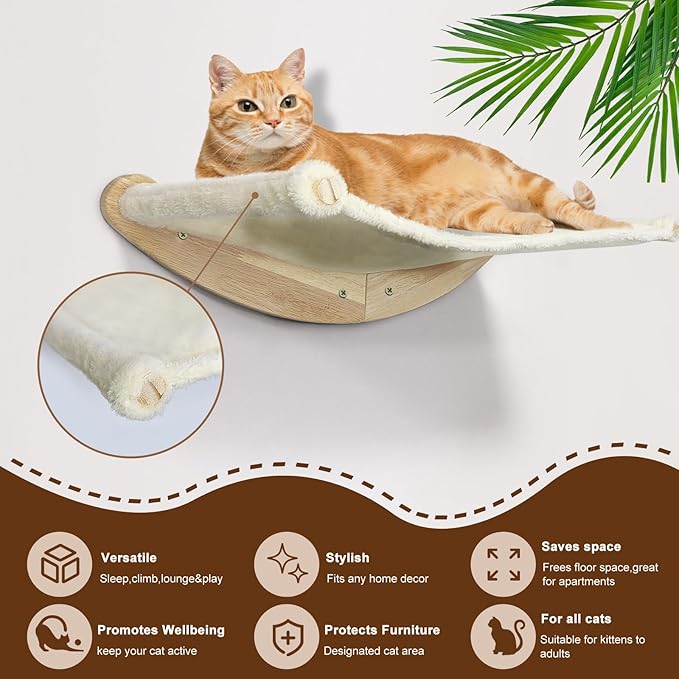 Wall Mount Cat Wall Shelves – Hammock, Scratching Post - Image 3