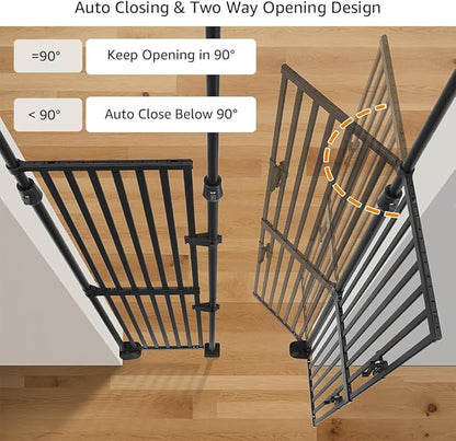 unipaws 75" High Extra Tall Cat Gate, Auto Closing and No Drilling Safety Gate - Image 4