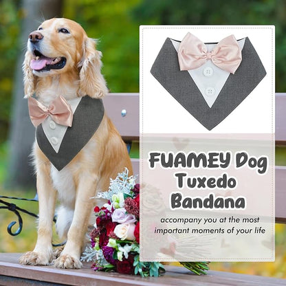 FUAMEY Dog Tuxedo for Large Dogs, Dog Formal Suit Dogs Attire Pet Bow Tie Puppy - Image 6
