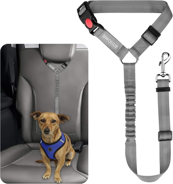 BWOGUE Pet Dog Cat Seat Belts, Car Headrest Restraint Adjustable Safety Leads by BWOGUEPetHome