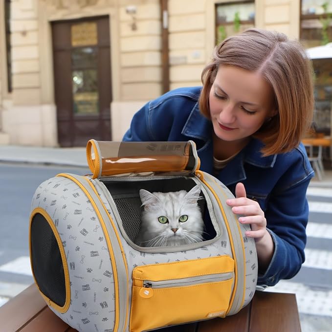 Cat and Dog Backpack Carrier, Foldable Breathable Pet Carrier Backpack - Image 9