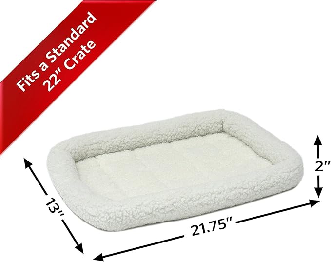 MidWest Homes for Pets QuietTime XS Dog Bed – White Fleece Bolster, Ultra-Soft - Image 2