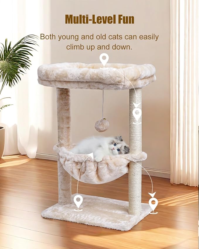 SYANDLVY Small Cat Tree for Indoor Cats, Activity Cat Tower - Image 2