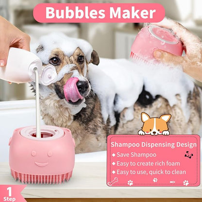 Comotech 6PCS Dog Bath Brush & Dog Toothbrush | Adjustable Handle Shampoo Brush - Image 2