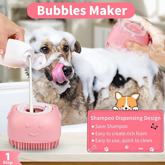 Comotech 6PCS Dog Bath Brush & Dog Toothbrush | Adjustable Handle Shampoo Brush - Image 2
