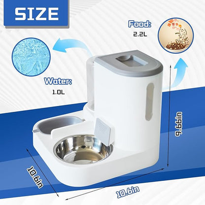 Automatic Cat Food and Water Dispenser Set 2 in 1, All-in-One Gravity Pet Feeder - Image 3