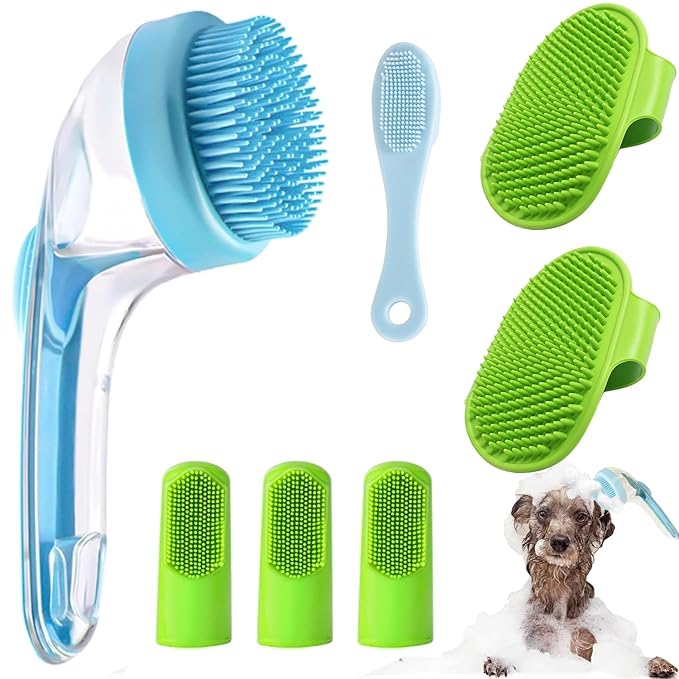 7 PCS Pet Bath Brush Set, Dog Bath Brush by WUMUTISolarStreetLights