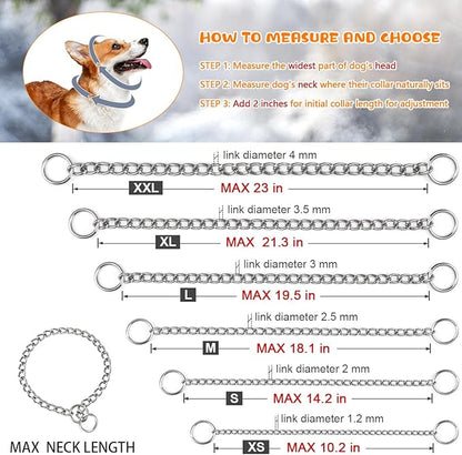 TagME Chain Choke Collar for Dogs, Adjustable Weather Proof Necklace for Large - Image 4