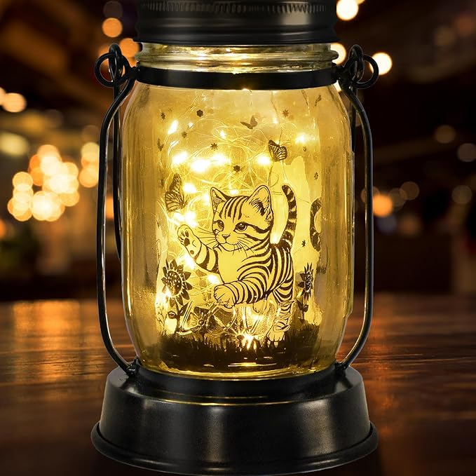 kyoryuger Cat Gift for Women Cat Gifts Solar Lantern, Cat Solar Lights Outdoor - Image 8