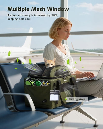 Pecute Expandable Pet Carrier Airline Approved Dog Cat Carrier, Breathable - Image 6