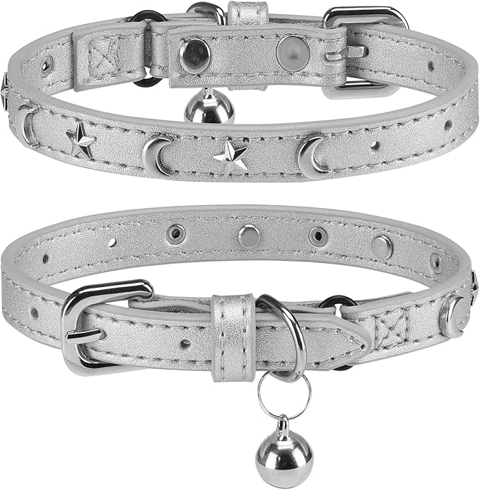 Leather Cat Collars for Boy Girl Cats by DILLYBUD