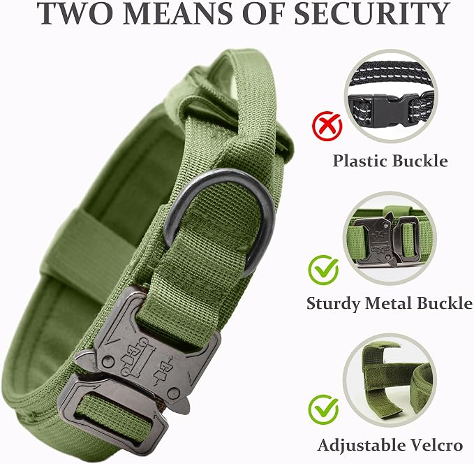 Tactical Dog Collar, Adjustable Military Training Nylon Dog Collar - Image 4