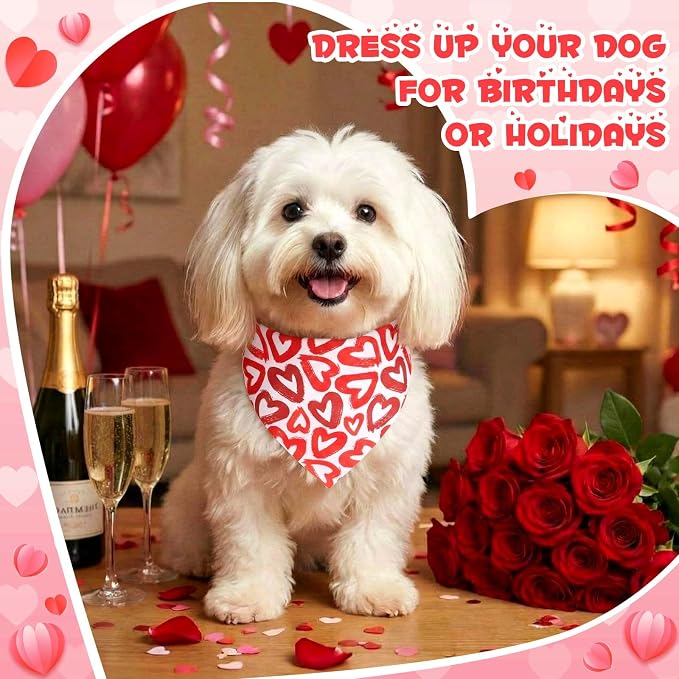 Youyole 120 Pcs Valentine's Day Dog Bandana Bulks Love Dog Bandanas Valentine's - Image 5