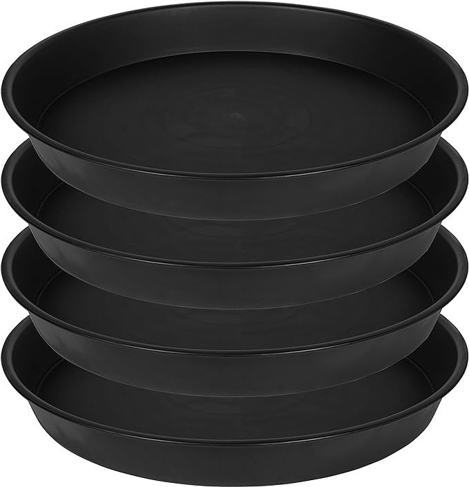 4 Pack of 16 inch Plant Saucer, Heavy Duty Plastic Plant Tray by Bleuhome