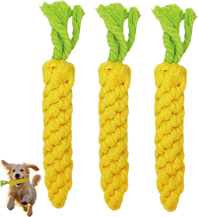 3PCS Yellow Woven Pet Chew Set, Puppy Teething Chews, Dog Chew Accessories by AutumnNest