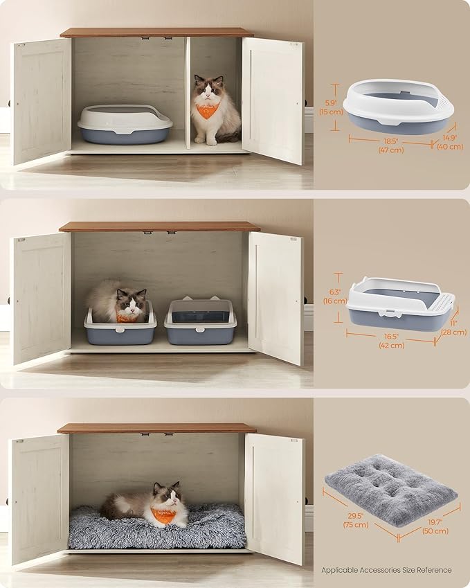 Feandrea Cat Litter Box Enclosure, Litter Box Furniture Hidden - Image 7