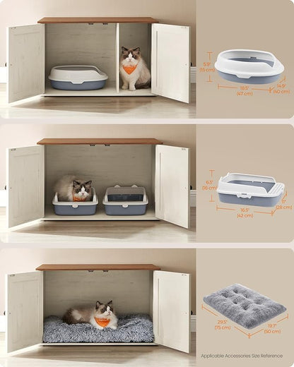 Feandrea Cat Litter Box Enclosure, Litter Box Furniture Hidden - Image 7