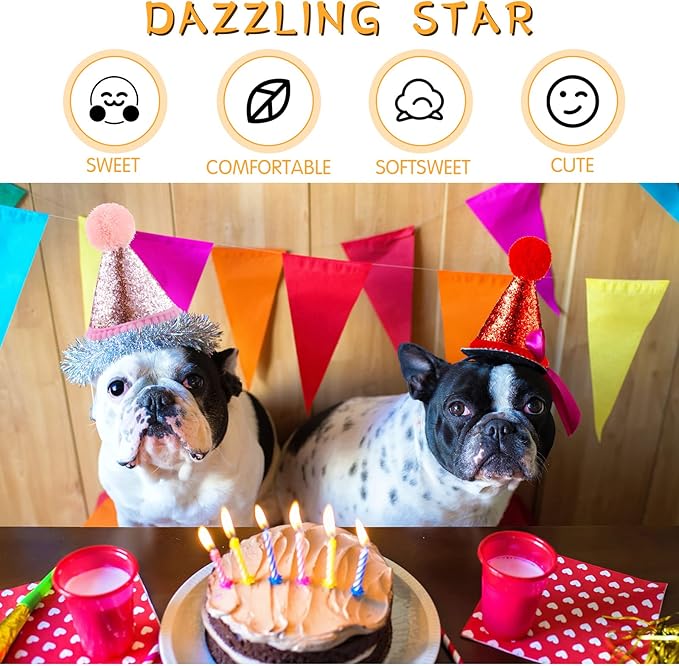 4 Pieces Dog Birthday Hat for Pets Christmas Party Decoration Accessories Pet - Image 6