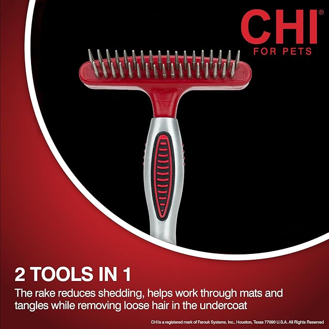 CHI for Dogs Double-Sided Shedding Rake and Blade - Image 2