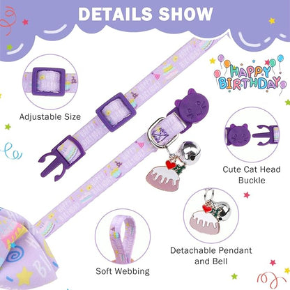 SCENEREAL Cat Bandana Collar for Birthday - Image 5