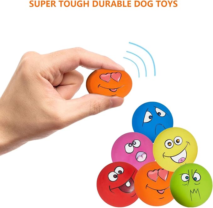 Dog Toy Squeaky Dog Toys Funny Face Chewing Latex Rubber Soft Fetch Play - Image 5