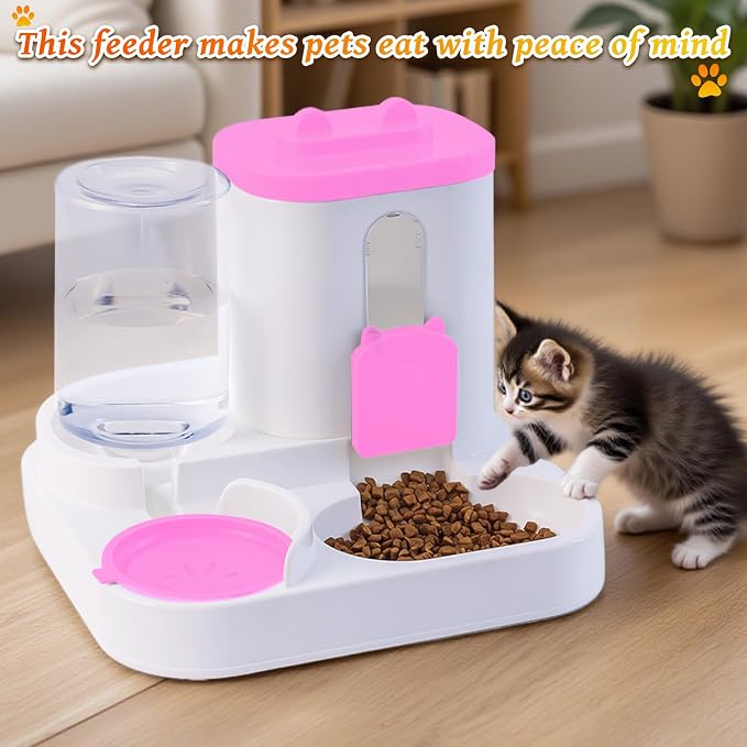 Gravity Cat Feeder and Water Dispenser, 2 in 1 Automatic Cat Feeder, 2 Pack - Image 3