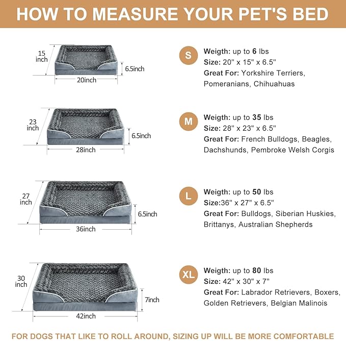 WNPETHOME Dog Beds for Large Sized Dogs, Washable Orthopedic Dog Couch Sofa Bed - Image 3