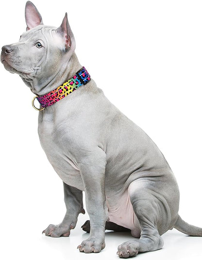 Reflective Dog Collar for Medium Dogs, Cute Leopard Style Adjustable Heavy-Duty - Image 2