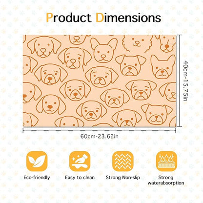 Pet Feeding Mat with Colorful Polka Dot Pattern Design 24" x 16" Dachshund - Image 6