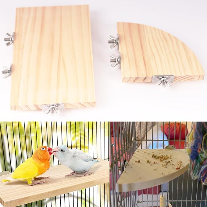 Bird Perch Platform Stand, Wood Perch Bird Platform Parrot Stand Playground - Image 7