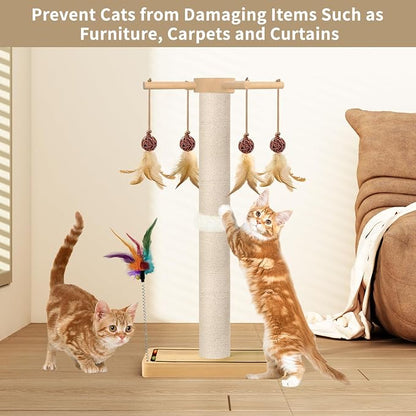 Tall Cat Scratching Post, 33 Inches, Large Scratcher Tree Tower - Image 6