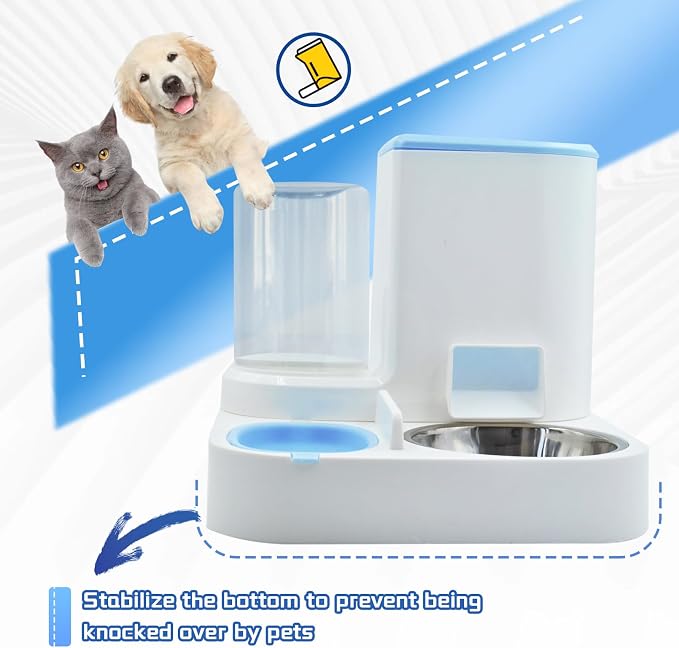 Automatic Cat Food and Water Dispenser Set 2 in 1, All-in-One Gravity Pet Feeder - Image 7