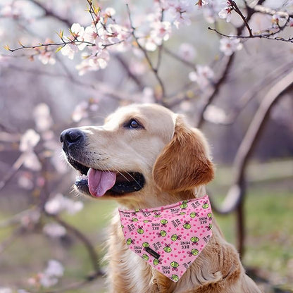 ARING PET Bee Dog Bandanas, Spring Yellow Pink Bees Pet Bandana Scarf Triangle - Image 3