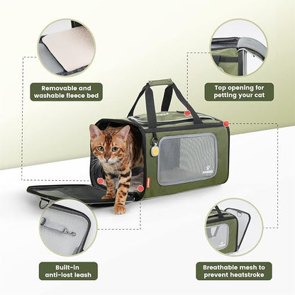 Pawaii Pet Carrier, TSA Airline Approved Cat Carrier, Soft Sided Collapsible - Image 3