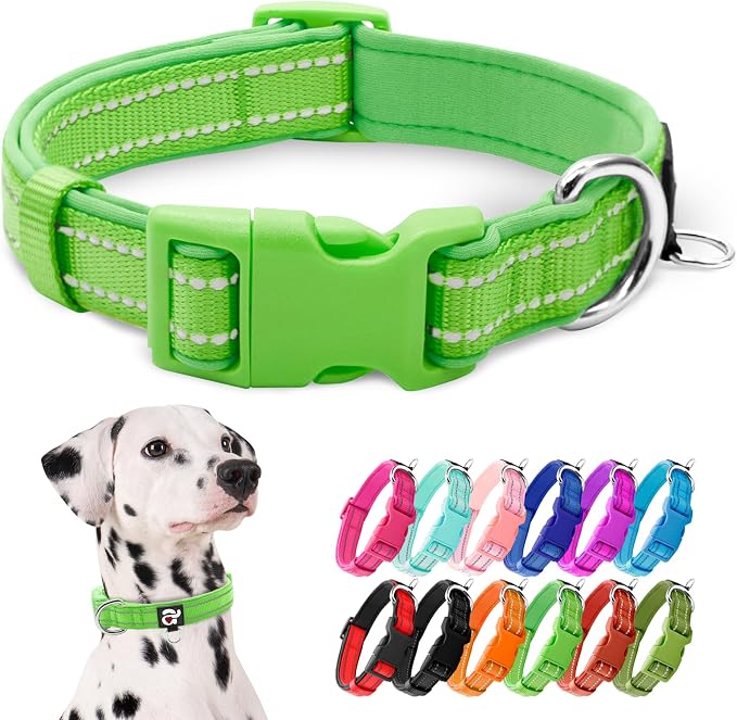 azuza Reflective Dog Collar, Soft Neoprene Padded Pet Collar by azuza