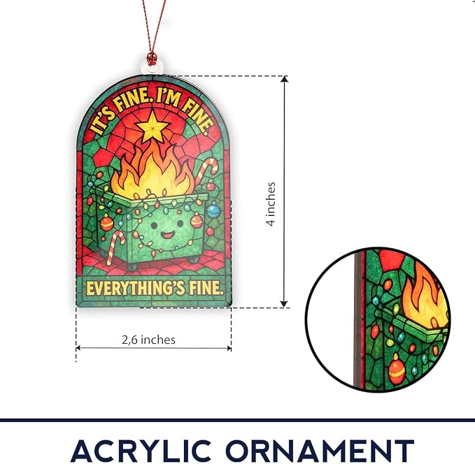 Dumpster Fire Ornament 2025, Funny Christmas Ornaments, Unique Tree Hanging - Image 3